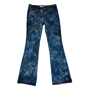 Levi's 518 Super Low Boot Cut Hand Dyed Blue Denim Jeans Size 7L